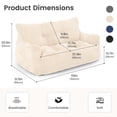 thumbnail image 5 of 2-Person Foam Filled Bean Bag Chair, Plush Corduroy Lazy Sofa, 5 of 9