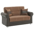 thumbnail image 3 of Ottomanson Paradise Sleeper Loveseat, Brown Microfiber, 3 of 7