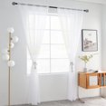 thumbnail image 6 of NEWEEN Basic Rod Pocket Sheer Voile Window Curtain Panels White 3 Pair 6 Panels 52 Width 84 Inch Long for Kitchen Bedroom Children Living Room Yard, 6 of 10