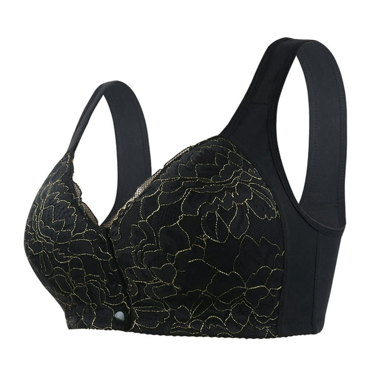 PMUYBHF Strapless Bras for Women Women's Comfortable and Sponge Cup Front  Buckle Middle and Old Age Tank Top with Lace Large Bra Strapless Bras for  Women Push up no Wire 
