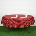 thumbnail image 2 of BalsaCircle Black Red Patriotic Veterans Day 90" Round Tablecloth Gingham Checkered Polyester Washable 4th of July Linen, 2 of 7