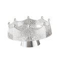 thumbnail image 1 of Frutero con pedestal Plato de frutas Centro de mesa Cuenco decorativo Moderno Multiusos Blanco y Plata, 1 of 7