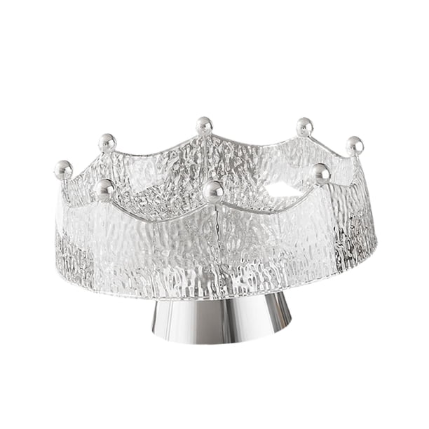 Bandeja para aperitivos con base para frutero, centro de mesa, práctico y multiusos para el hogar. Blanco y Plata