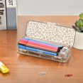 thumbnail image 7 of Plastic Pencil Box Large Capacity Pencil Boxes Clear Boxes with Snap-Tight Lid Stylish Office Supplies Storage Organizer Box Gold Leopard Print Pattern, 7 of 7