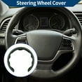 thumbnail image 2 of Funda para volante de cuero artificial PU ABS Protector de volante de automóvil Verde oscuro 1Pc, 2 of 6