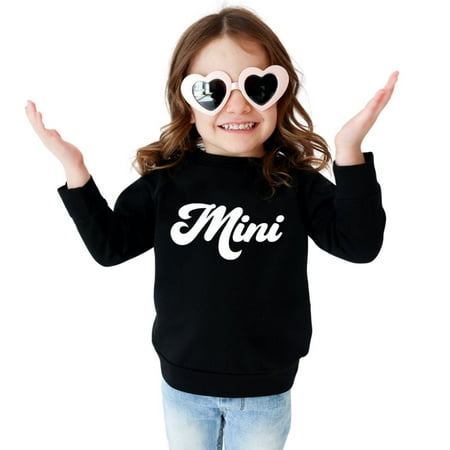 

Kids Unisex Black Crew Neck Mini Script Sweatshirt