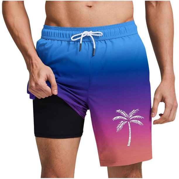 Pantalones Cortos Casuales para Hombre Imprimir con Bolsillos Pantalones de Playa de Cintura Elástica, Pantalones Cortos de Cintura Elástica para Hombre
