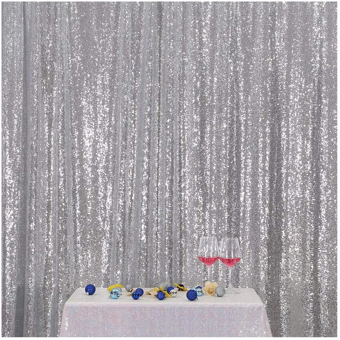 2 Panels Shimmer Sequin Curtain Potography Backdrop Home Party Decor 8ft/7ft/6ft 