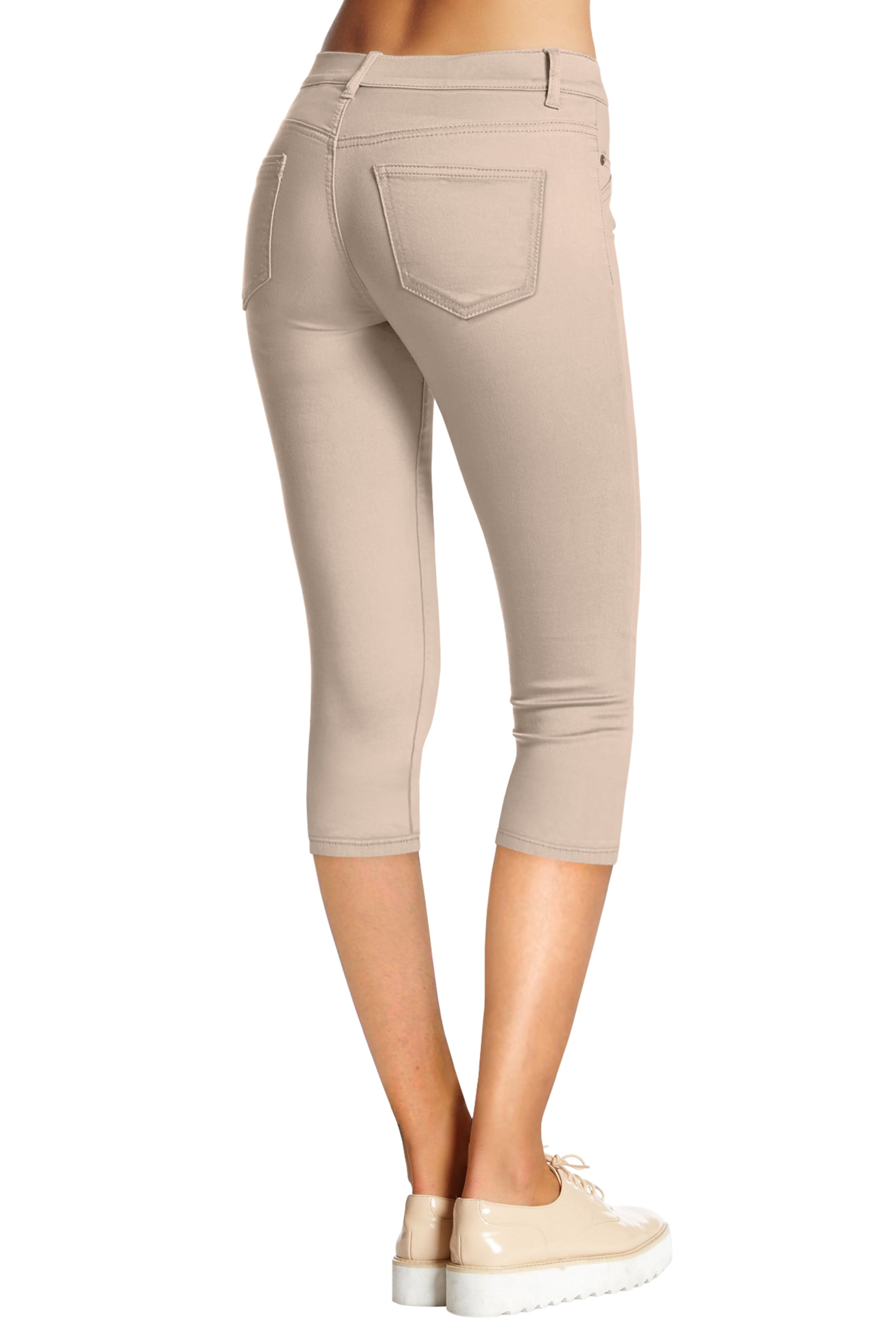 Hybrid & Company Women's Stretchy Slim Fit Denim Capri Jeans Q22886SK  Blue/White 1 at  Women's Jeans store