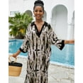thumbnail image 3 of Edolynsa Women's Caftan Plus Size V Neck Tie Dye Print Casual dress Bikini Beachwear Bathing Suit Cover-up, 3 of 10