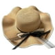 thumbnail image 1 of Sombrero de paja con protección solar para mujer, de 54 a 58 cm, con lazo de lunares y cinta plegable, para verano, para exteriores, playa, grandes aleros, 1 of 5