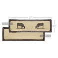 thumbnail image 3 of VHC Brands Farmhouse Flooring Miller Farm Charcoal Cow Jute Latex Backing Stenciled Nature Print Rectangle Stair Tread, Bleached White, 3 of 7