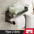 thumbnail image 2 of Permo Wall Mounted Toilet Paper Holder for Bathroom Aluminum Tissue Box Waterproof Space Storage Rack, 2 of 5