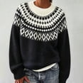 thumbnail image 2 of Fair Isle Sweater Women Pullover Sweaters for Women Oversized Sweaters for Women Crew Neck Sweatshirts Women Fall Sweaters Cute Sweaters Funky Sweater Lightweight Sweaters for Women Cute Sweaters, 2 of 4