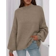 thumbnail image 3 of PRETTYGARDEN Women's Fall Oversized Sweaters Chunky Knit Mock Neck Long Sleeve Casual Trendy Pullover Winter Clothes, 3 of 9
