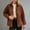 Coffee, variant on Shacket Jacket for Women 2025 Long Sleeve Single Lapel Collar Casual Cardigan Jackets Coat Outerwear