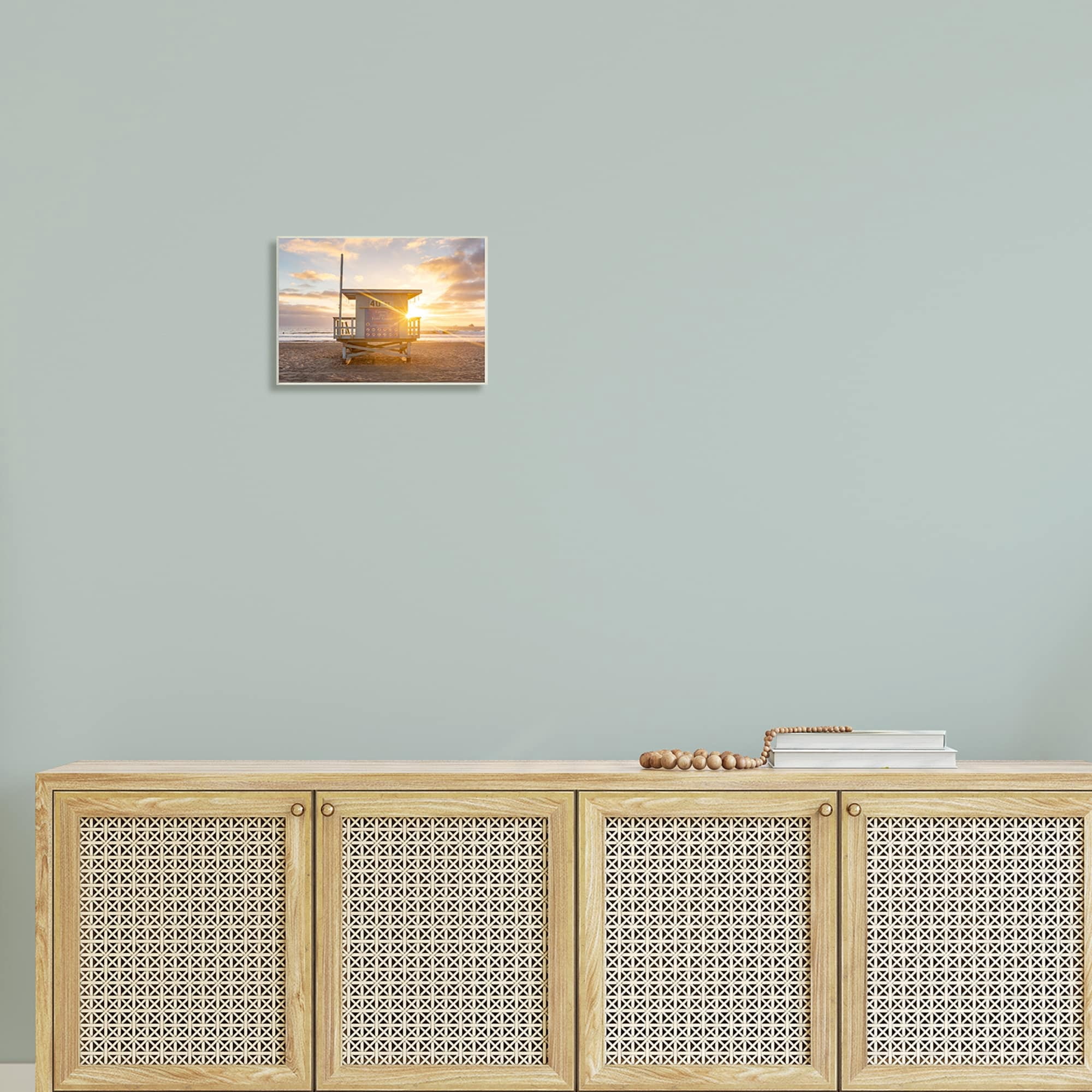 Stupell Industries Beach Hut Summer Sunlight Rays Sandy Coast Photograph Unframed Art Print Wall Art, Design by Jeff Poe Photography