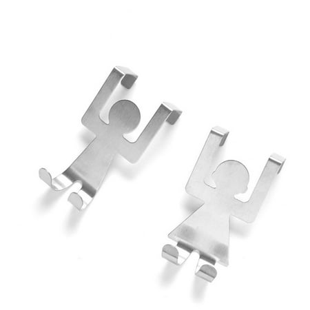 

BAMILL Over The Door Hooks Stainless Steel Kitchen Drawer Hanger New Human Shape - 2pcs