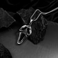 thumbnail image 3 of K-KED Vintage Halloween Gothic Skull Head Mask Pendant Necklace Women Men Delicate Jewelry Gift-#1, 3 of 8
