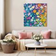 thumbnail image 5 of Colorful Spring Floral Wall Art Painting on Canvas, Modern Oil Painting Abstract Art Canvas Art Home Prints Wall Art Framed Modern Artwork for Living Room Bedroom Wall Decor 12x12in, 5 of 9