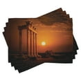 thumbnail image 1 of Ambesonne Vintage Place Mats Set of 4, Antique Style Monument, Standard Size, Orange and White, 1 of 6