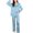 Sky Blue, variant on Xihbxyly Pajamas for Women Plus Size Women's Classic Button down Long Satin Silk Pajama Set Fashion Homewear Pajamas Two-Piece Pajama Set