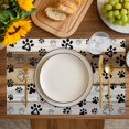 thumbnail image 4 of Cute Dog Claws Placemats Set of 6, Farmhouse Brown Grey Wooden Puppy Pawprints Placemats for Dining Table, Place Mats for Kitchen Tabletop, Waterproof Wipeable Dining Table Mats Set, 4 of 9