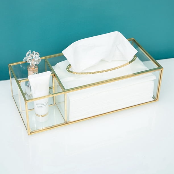Boîte à mouchoirs carrée blanche en marbre pour salle de bain et chambre à coucher avec fond amovible pour coiffeuse, comptoirs et commodes
