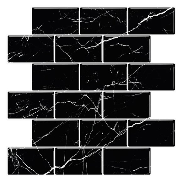 Black Marble Subway Back Splash Tile