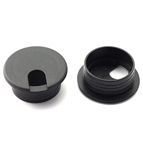 3 Pack SDTC Tech 1-1/2 inch 38mm Plastic Desk Cable Cord Hole Cover Grommet Office PC Desk Black Wire Organizer 