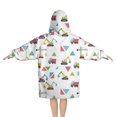 thumbnail image 2 of Cartoon Construction Vehicles Triangles Blanket Hoodies for Kids 6-13YR Oversize Wearable Blanket Hoodies for Boys Girls Teens, 2 of 7