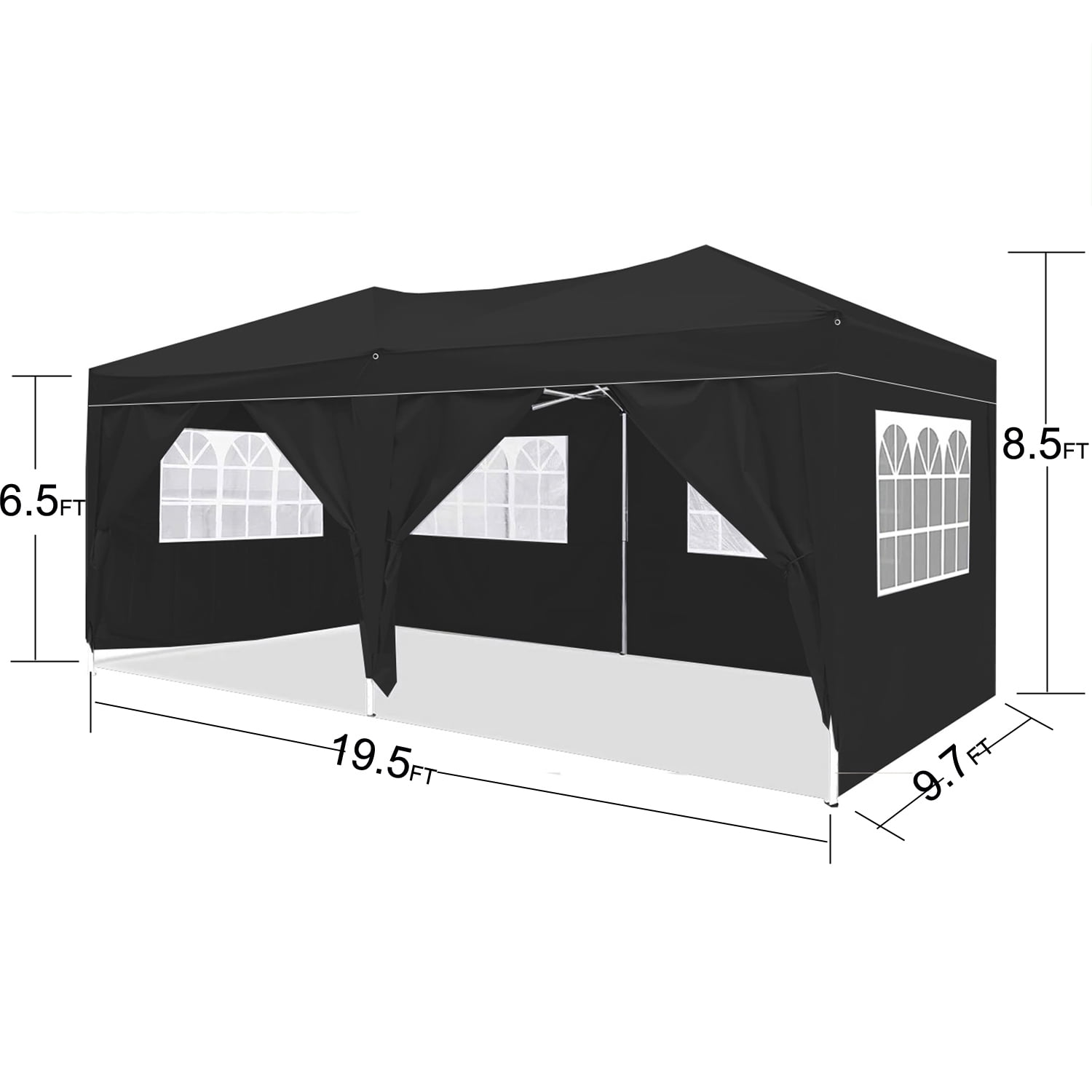 Aimee Lii 118"x235" Pop Up Tent, Backyard Canopy Gazebo with Sidewalls, Outdoor Patio Awnings for Party Camping BBQ Events, Black Aimee Lii 118"x235" Pop Up Tent, Backyard Canopy Gazebo with Sidewalls, Outdoor Patio Awnings for Party Camping BBQ Events, Black