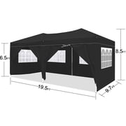 Topcobe 118x235 Pop Up Tent, Backyard Canopy Gazebo with Sidewalls, Outdoor Patio Awnings for Party Camping BBQ Events, Black