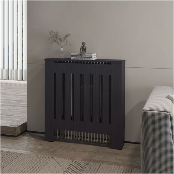 JERFIT Radiator Cover with Storage Shelf, 32.2" x 31" Modern Cabinet for Space Saving, Wenge Finish