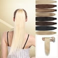 thumbnail image 1 of MY-LADY 100% Remy Real Human Hair Ponytail Extension 18Inch Long Straight Hair Extensions Hairpiece Wrap Around PonyTail Magic Paste Ponytail for Women #613 Bleach Blonde, 1 of 8
