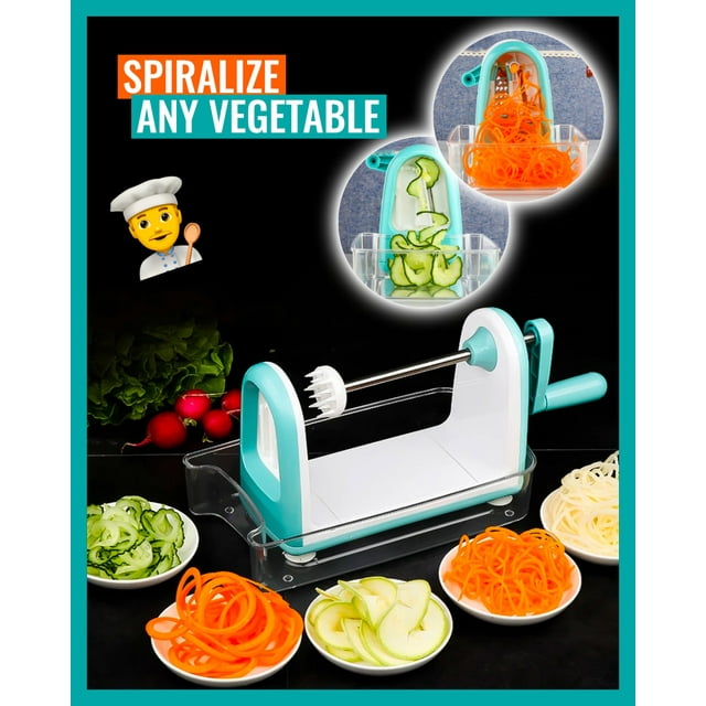 CraftVeg - Mandoline Vegetable Spiralizer Zucchini Noodle Maker (Green)