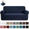 thumbnail image 1 of 2024 2-Piece Set Slipcover Sofa & Loveseat Cover Protector 4-Way Stretch Elastic - 96” x 74” Navy, 1 of 5