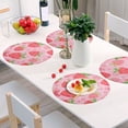 thumbnail image 6 of Ryvnso Strawberry and Heart Round Plate Mats Dining Table Placemat Set of 4 for Holiday Decoration, 6 of 7