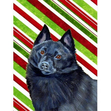 Schipperke Candy Cane Holiday Christmas Garden Size Flag