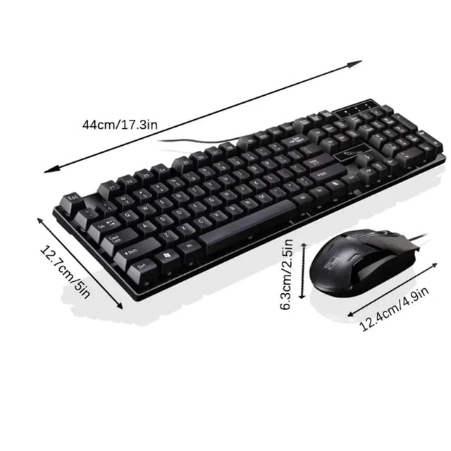 XTMPMY Mejore la productividad y la comodidad de su oficina en casa con el último conjunto de teclado y mouse con cable USB universal, eficiente y sin luminosidad: perfecto para la mejor experiencia