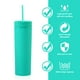thumbnail image 3 of Advancent Botella de agua de 16OZ, vaso de paja esmerilado de plástico de 2 capas, bebida portátil, taza de té de la leche, soporte para café y jugo Mostrada cian NO9 Advancent HA007950-11B, 3 of 6