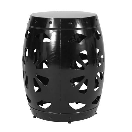Carey Outdoor Metal Side Table, Black