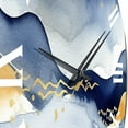 thumbnail image 5 of Designart "Abstract in Dark Blue and Gold IX" Fractals Oversized Wall Clock, 5 of 5