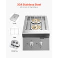 thumbnail image 4 of VEVOR Double Grilling Side Burners, 2 x 15,000BTU Liquid Propane Side Burner for Outdoor Kitchen, Convertible to Natural Gas, 304 Stainless Steel Built-in Double Grill Burners for BBQ Grill Island, 4 of 9