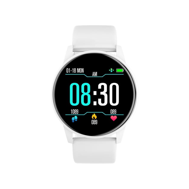 Graflsoa ZL01 Smartwatch - 1.3" IPS Color Display, Bluetooth 4.0, IP67 Waterproof, Heart Rate & Sleep Monitor, Multi-Sport Modes, Call/SMS Alerts, Remote Camera, Compatible with Android/iOS, White