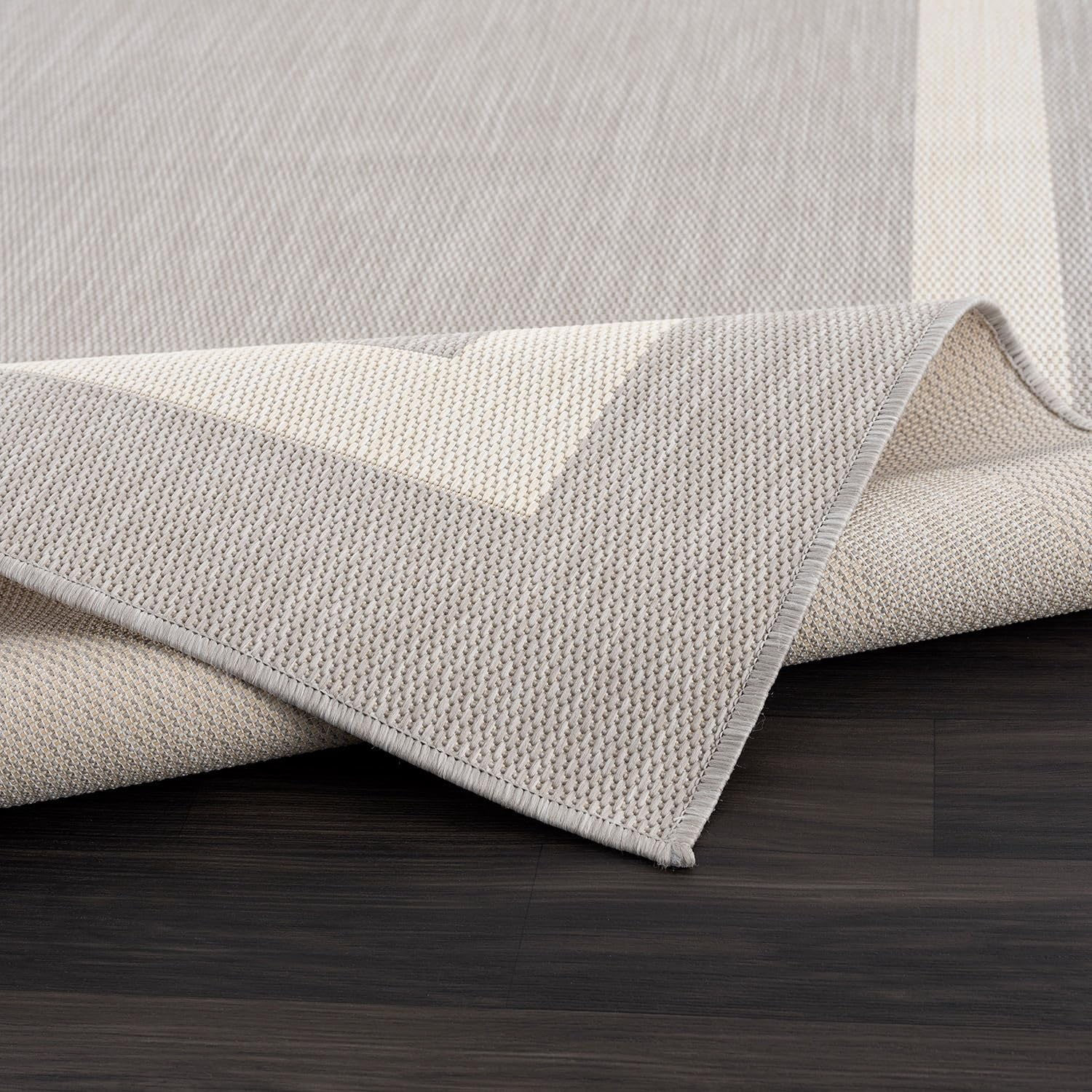 Outdoor Rug 5x7 Modern Outside Rugs For Patios Porches Waterproof Durable Washable Non-shedding  Easy-to-clean Indoor Area Carpet (5 X 7 Bordered - Gray/white)