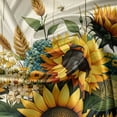 thumbnail image 5 of Ambesonne Farmhouse Valance & Curtain 3 Pcs Set, Sunflowers Cow Bee Summer, 55"x30", Mustard Eggshell Cocoa, 5 of 7