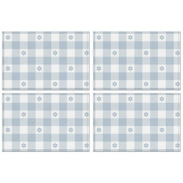 Napperons pour Table à Manger Été à Carreaux Pique-Nique BBQ Ensemble de Table Napperons pour Fêtes et Décorations de Table de Noël-Carreaux Rouges 4 Pcs