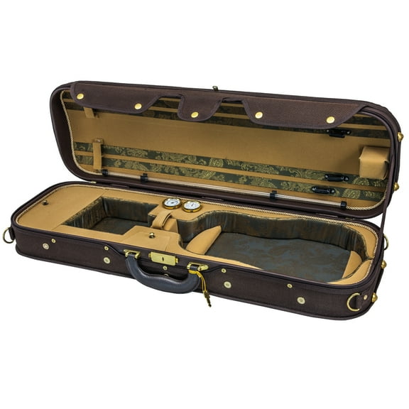 Sky Violin Oblong Case VNCW05 Solid Wood with Hygrometers Coffee/Khaki