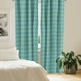 thumbnail image 2 of Ambesonne Abstract Window Curtains, Vintage Wavy Lines, Each 28" W x 63" L, Pale Green Pale Blue, 2 of 4